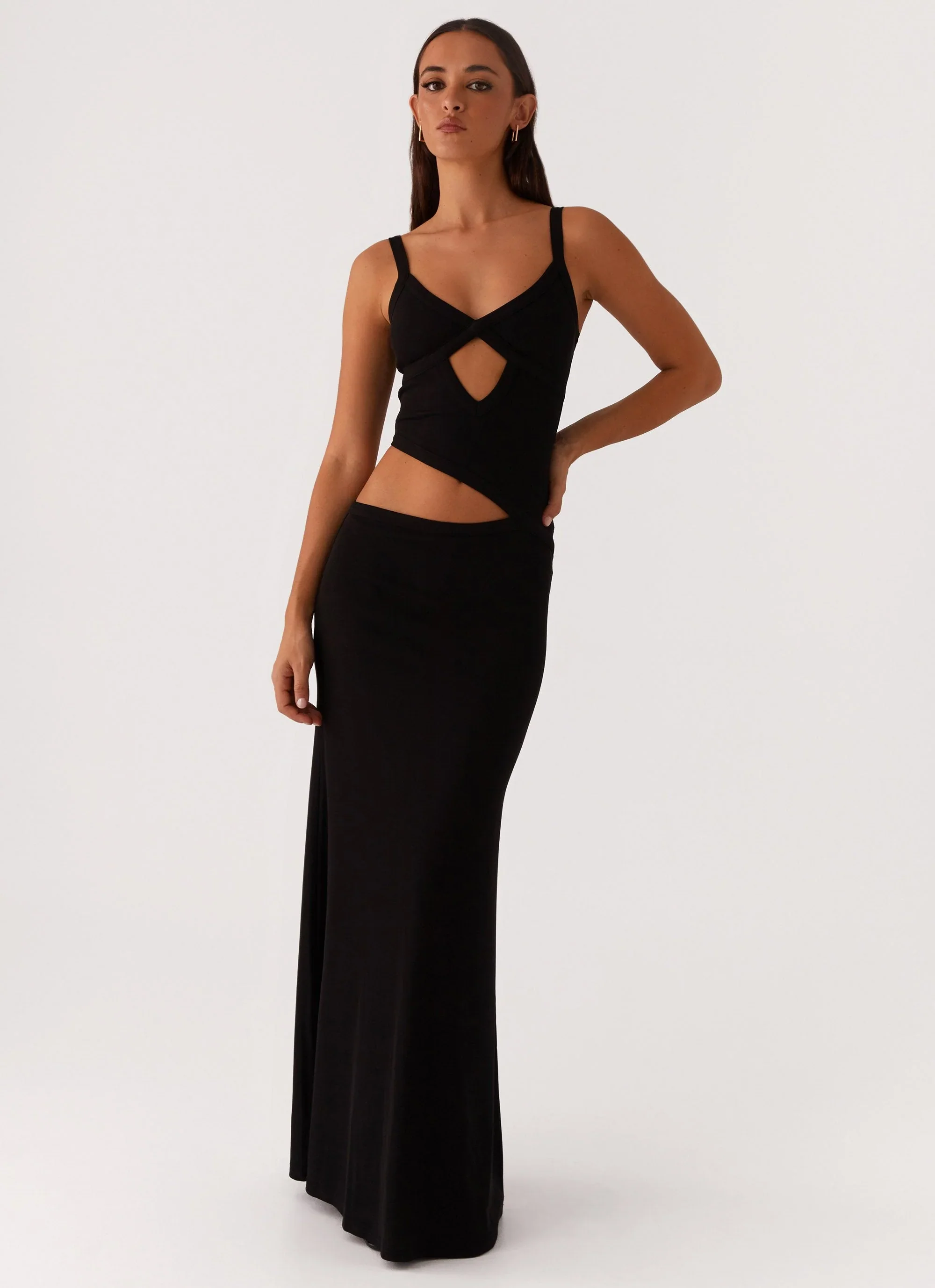 Lunaria | Cutout Plaid Maxi - Image 12