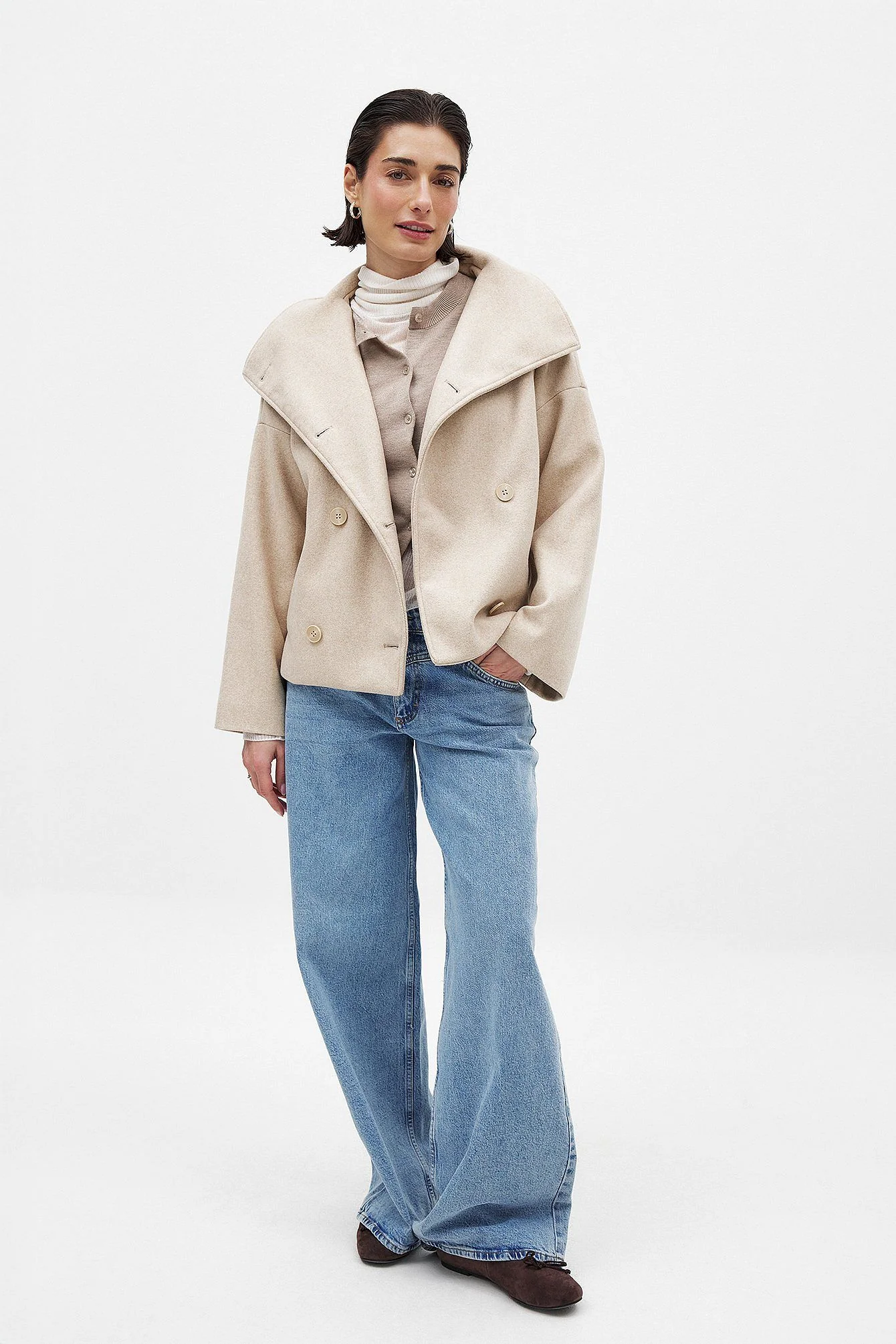 Oro | Wool Coat Beige - Image 2